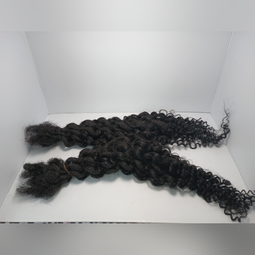 Daixi Human Hair Dreadloc Extends. Natural Black. 0.06 cm 10 Strands 16 inch